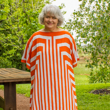 Velicya narrow stripe viscose kaftan