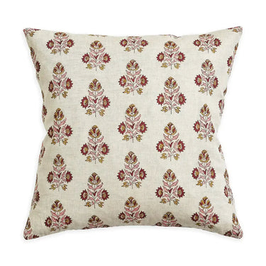 Decorative pillow with floral pattern on a white background