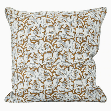 Decorative pillow with floral pattern on a white background