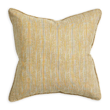 Decorative pillow with a striped pattern on a white background