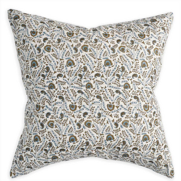 Decorative pillow with floral pattern on a white background