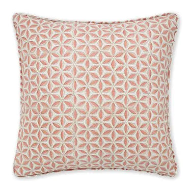 Decorative pillow with geometric pattern on a white background
