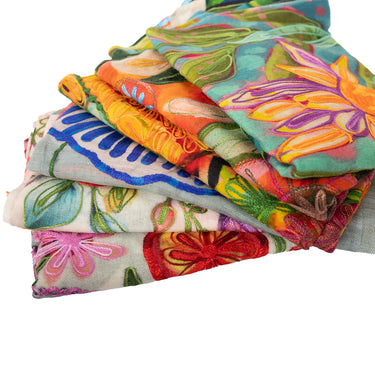 Screen Printed & Embroidered Australian Merino Wool Wrap