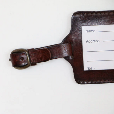 leather luggage tag