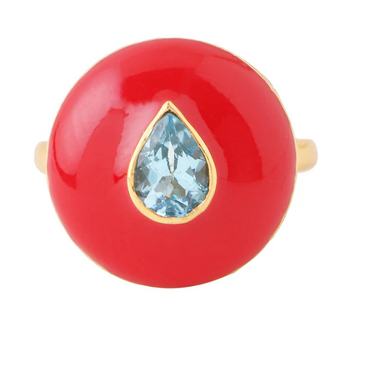 Parakeet ring - crimson & soft pink