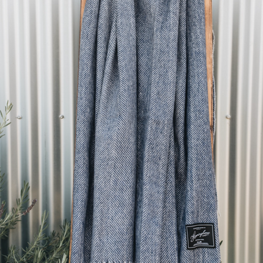 Herringbone recycled wool blanket