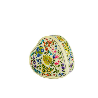 Decorative heart-shaped object with floral patterns