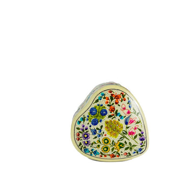 Decorative heart-shaped object with floral patterns