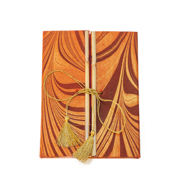 Recycled-Cotton Paper Journal with Gold Tassel Ties