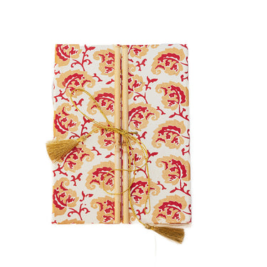 Recycled-Cotton Paper Journal with Gold Tassel Ties