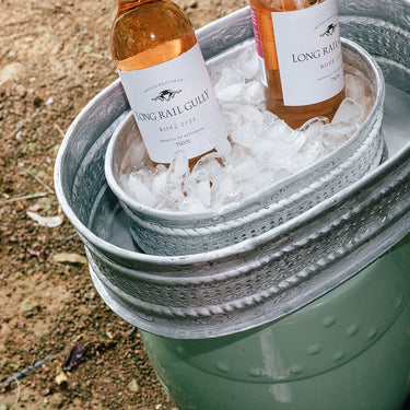 Oval embossed aluminium planter/chiller