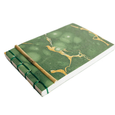 green marbled small landscape journal