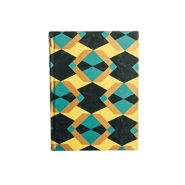 geometric screenprint portrait journal