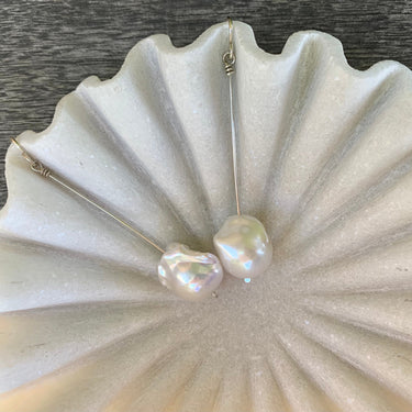 sterling silver baroque pearl may drops