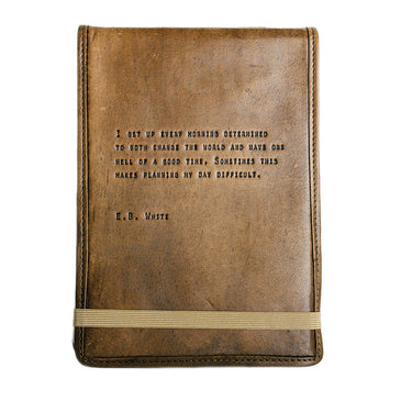 EB white quote leather journal