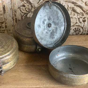 vintage brass chapati box