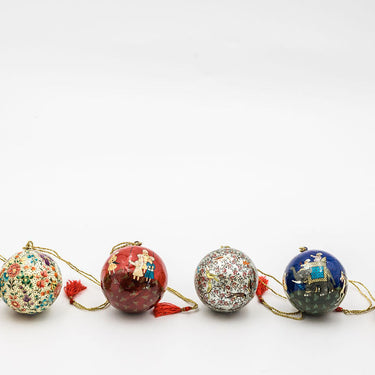 Hand-Painted Papier Mâché Lacquer Baubles
