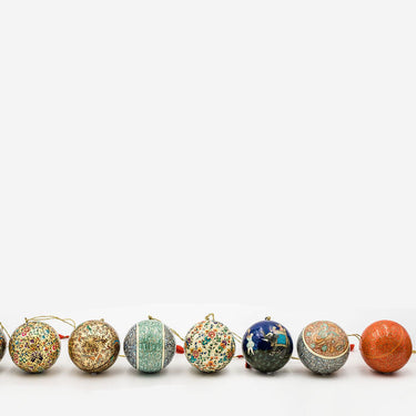 Hand-Painted Papier Mâché Lacquer Baubles