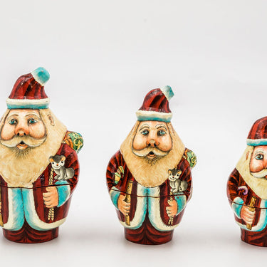 Hand-Painted Papiér Mâché Santa Claus Box