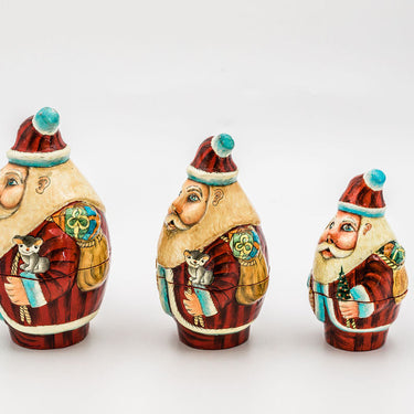 Hand-Painted Papiér Mâché Santa Claus Box