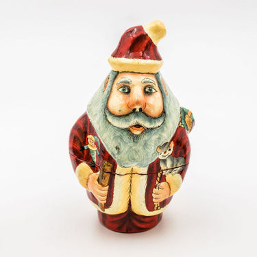Hand-Painted Papiér Mâché Santa Claus Box