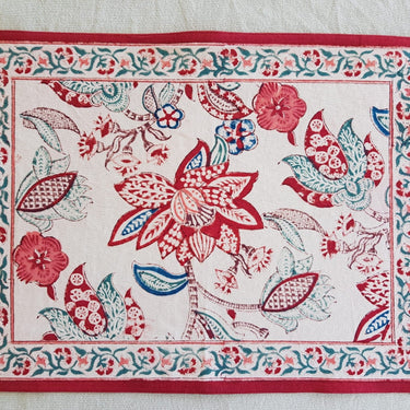 anokhi teal & red placemat