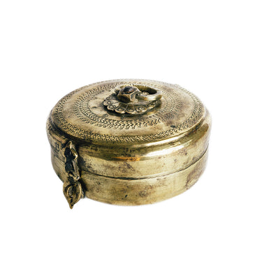 vintage brass chapati box
