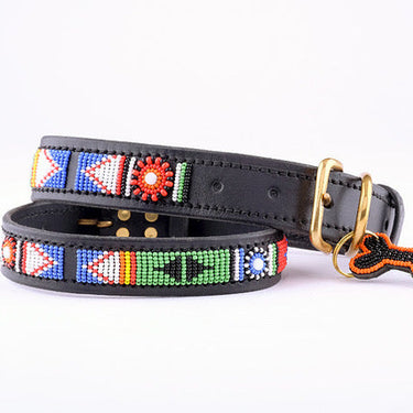 Kenyan beaded dog collars and leads
