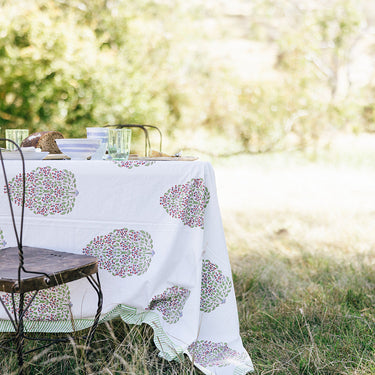 tablecloth cotton block print