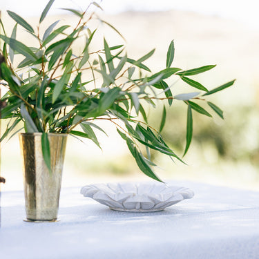 embossed brass lassi cup